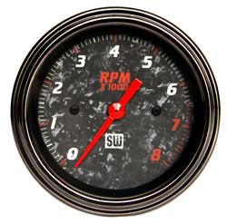 838478 - Stewart Warner Tachometer electrical 0-8000 RPM Forged Carbon Series