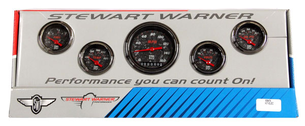 838479 - Stewart Warner 5 Gauges Kit Forged Carbon Series