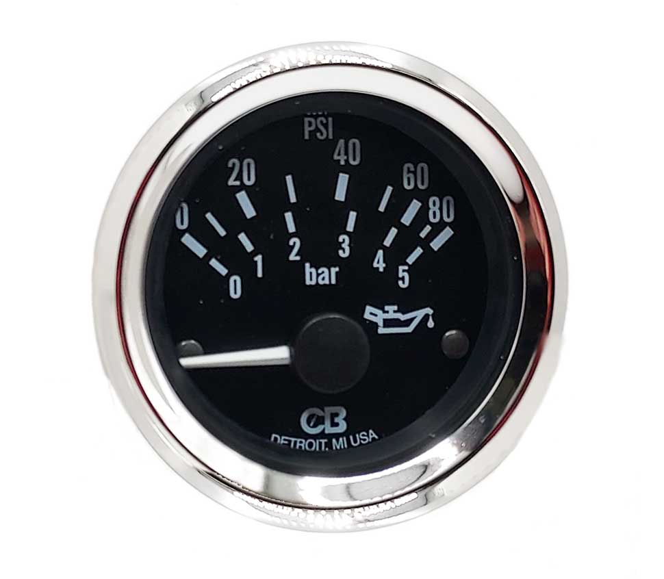 9124400 - Clark Brothers Instrument Oil Pressure Gauge 80 PSI