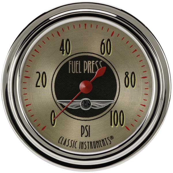 AN346SLC - Classic Instruments All American Nickel Fuel Pressure Gauge 100PSI