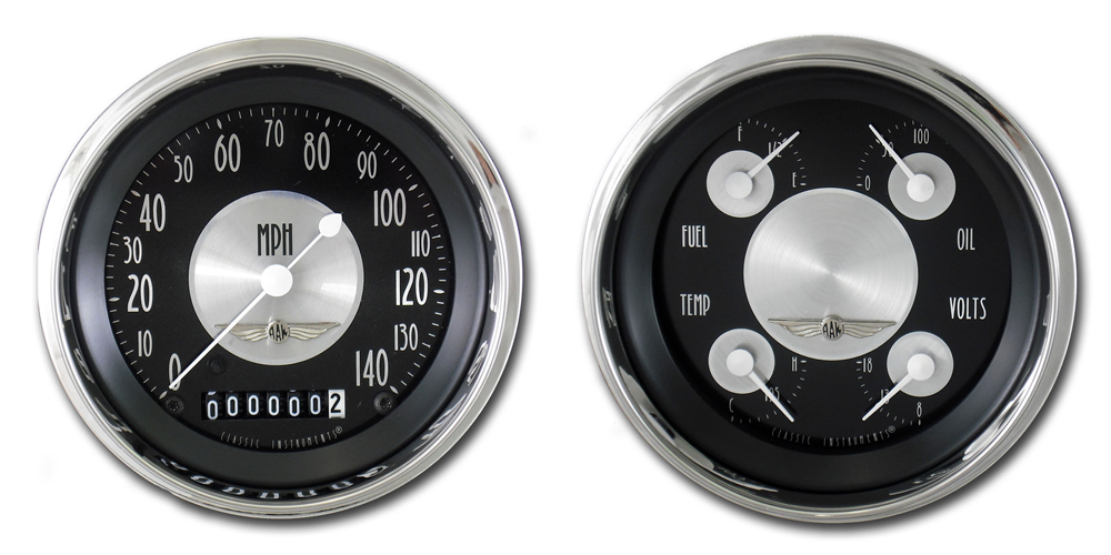 AT02SHC - Classic Instruments All American Tradition 2 gauge set Speedometer Quad