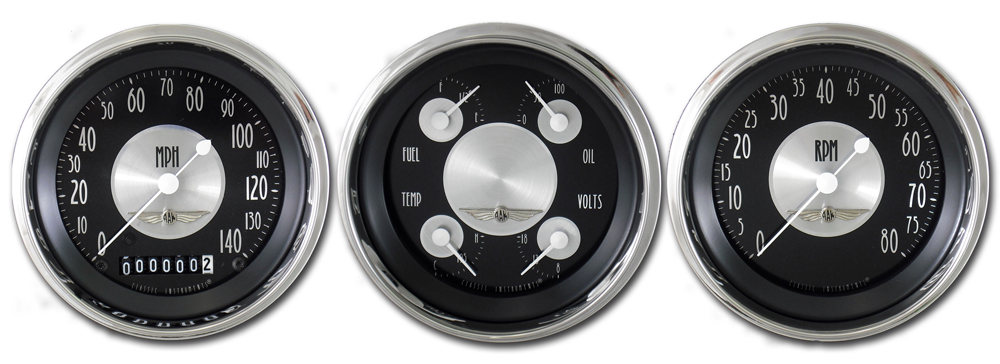 AT03SHC - Classic Instruments All American Tradition 3 gauge setSpeedometer Tachometer Quad