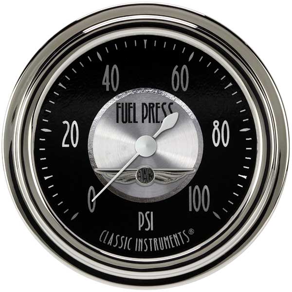 AT346SLC - Classic Instruments All American Tradition Fuel Pressure Gauge 100PSI