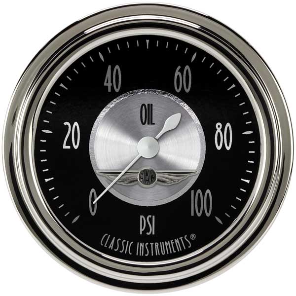 AT381SLC - Classic Instruments All American Tradition Oil Pressure Gauge 100PSI