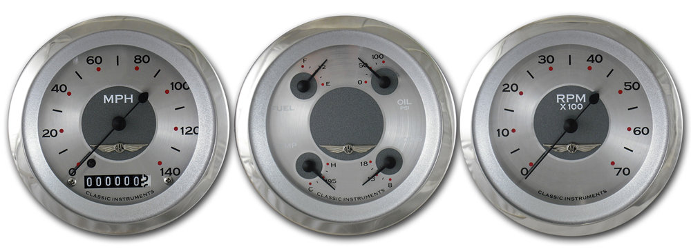 AW03SRC-101 - Classic Instruments All American 3 gauge set Speedometer Tachometer Quad