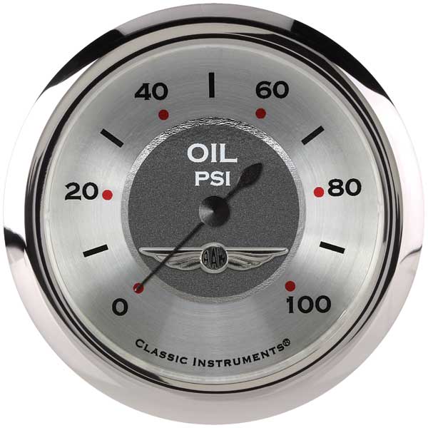 AW381SRC - Classic Instruments All American Oil Pressure Gauge 100PSI