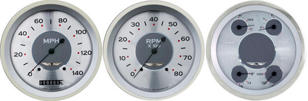 AW53SRC - Classic Instruments All American 3 gauge set Speedometer Tachometer Quad