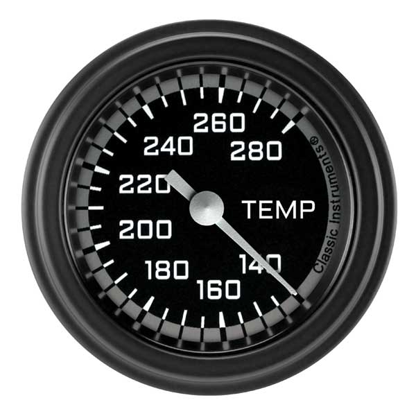 AX126GBLF-02 - Classic Instruments AutoCross Gray Water Temperature Gauge