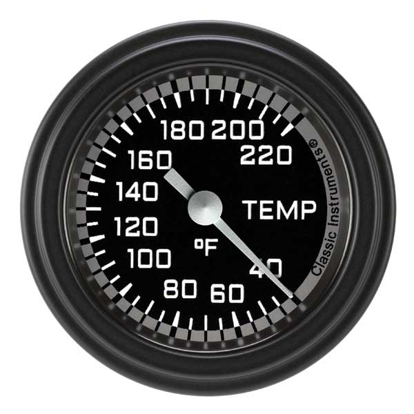 AX129GBLF - Classic Instruments AutoCross Gray Stock Eliminator Temperature Gauge