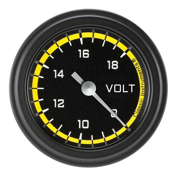 AX130YBLF - Classic Instruments AutoCross Yellow Volts Gauge