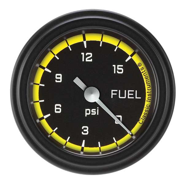 AX145YBLF - Classic Instruments AutoCross Yellow Boost Gauge 60PSI