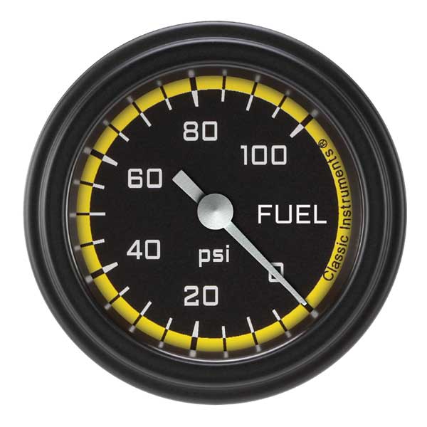 AX146YBLF - Classic Instruments AutoCross Yellow Fuel Pressure Gauge 15PSI