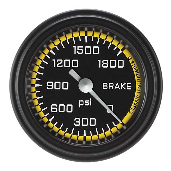 AX167YBLF - Classic Instruments AutoCross Yellow Brake Pressure Gauge