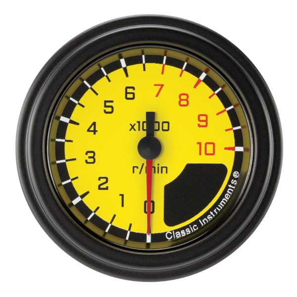 AX183YBLF - Classic Instruments AutoCross Yellow L Oil Pressure Gauge 100PSI