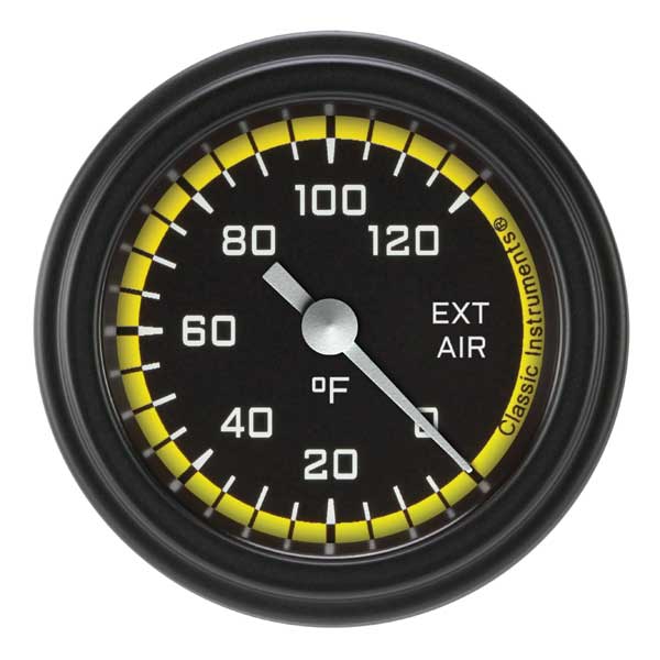 AX199YBLF - Classic Instruments AutoCross Yellow Outside Air Temperature Gauge