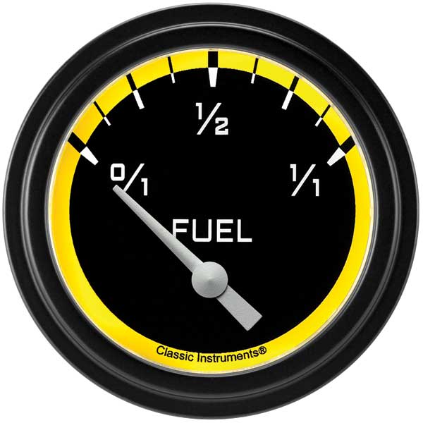 AX209YBLF - Classic Instruments AutoCross Yellow Fuel Gauge 240-33ohm