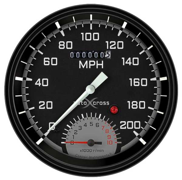 AX20GBLF - Classic Instruments AutoCross Gray Ultimate-Speedometer-Tachometer Combination