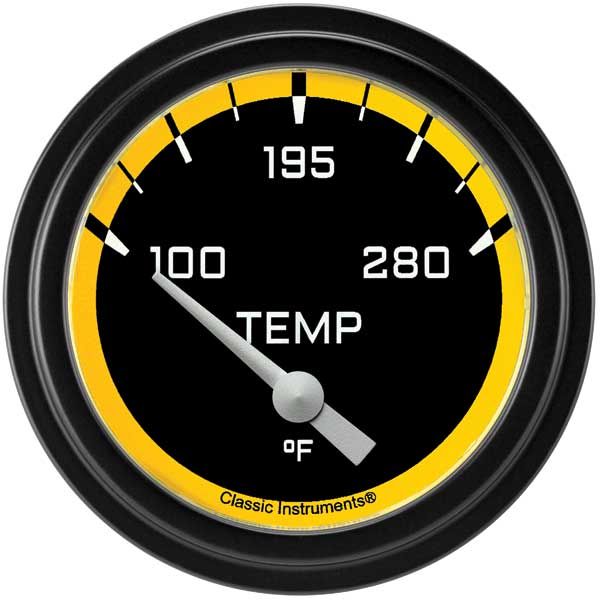 AX226YBLF-02 - Classic Instruments AutoCross Yellow Water Temperature Gauge