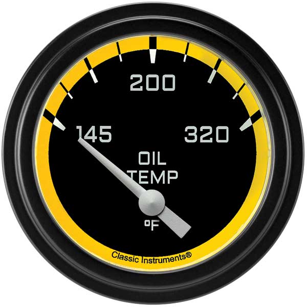 AX228YBLF - Classic Instruments AutoCross Yellow Oil Temperature Gauge