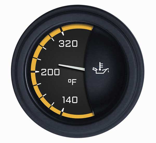 AX28YBLF - Classic Instruments AutoCross Yellow Oil Temperature Gauge