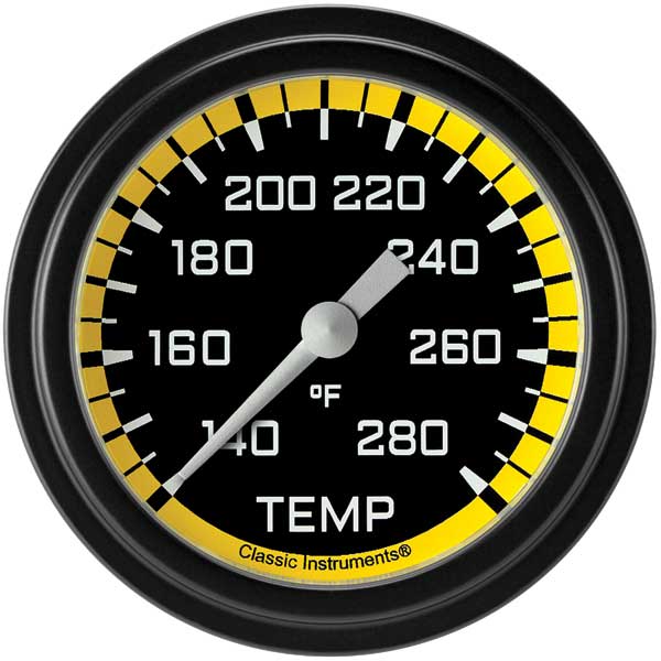 AX326YBLF-02 - Classic Instruments AutoCross Yellow Water Temperature Gauge