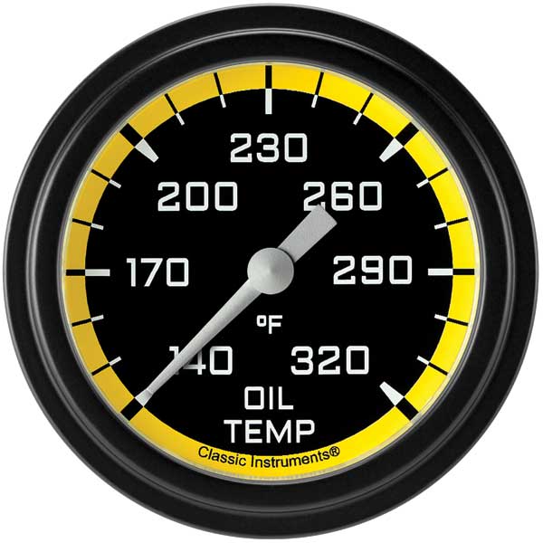 AX328YBLF - Classic Instruments AutoCross Yellow Oil Temperature