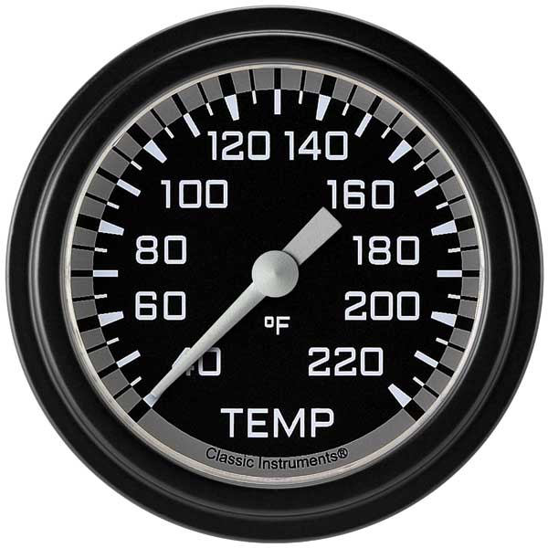 AX329GBLF - Classic Instruments AutoCross Gray Stock Eliminator Temperature Gauge