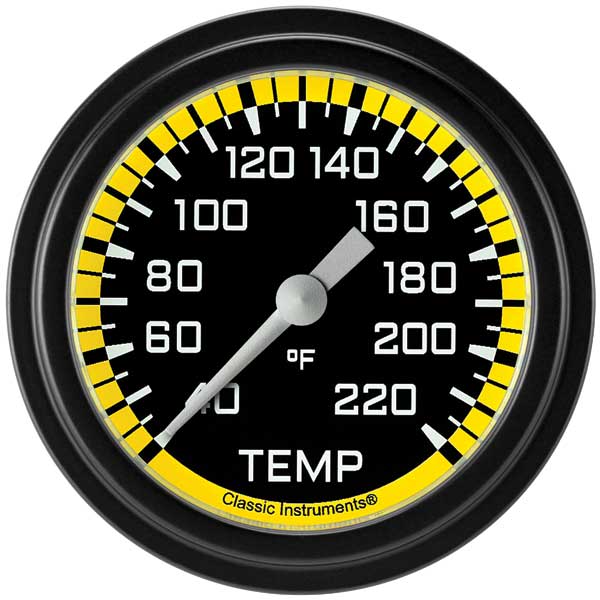 AX329YBLF - Classic Instruments AutoCross Yellow Stock Eliminator Temperature Gauge