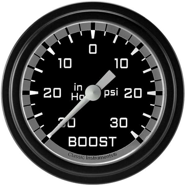 AX341GBLF - Classic Instruments AutoCross Gray Boost-Vacuum Gauge