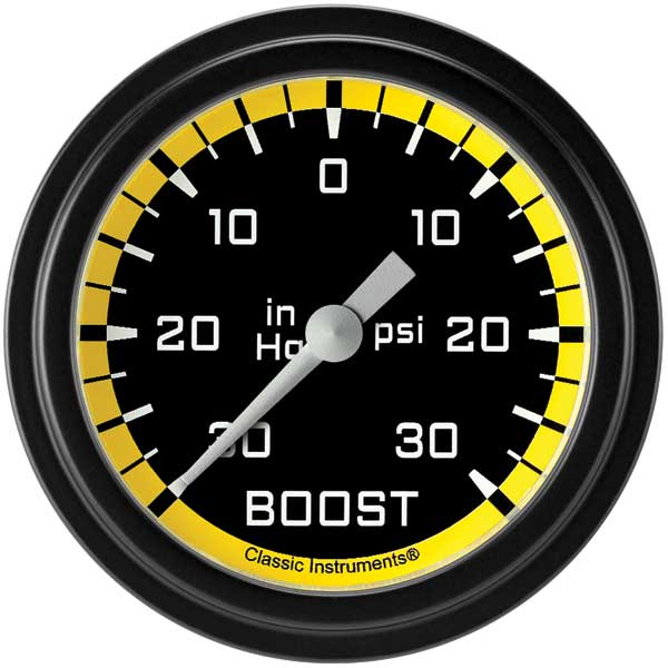 AX341YBLF - Classic Instruments AutoCross Gray Boost-Vacuum Gauge