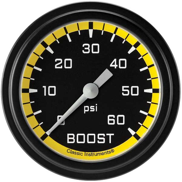 AX343YBLF - Classic Instruments AutoCross Gray Boost Gauge 60PSI