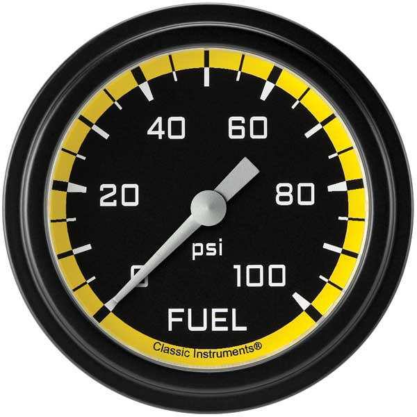 AX346YBLF - Classic Instruments AutoCross Gray Fuel Pressure Gauge 100PSI