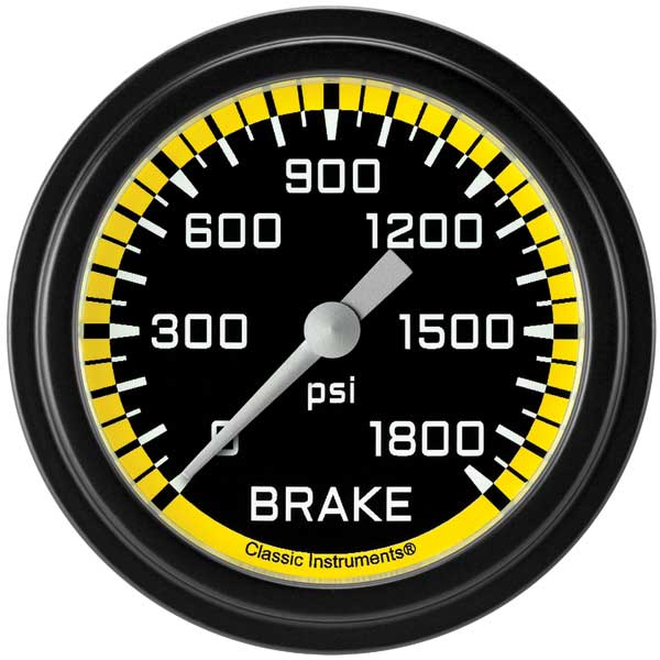 AX367YBLF - Classic Instruments AutoCross Yellow Brake Pressure Gauge