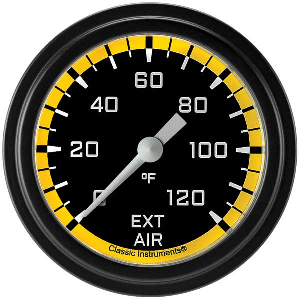 AX399YBLF - Classic Instruments AutoCross Yellow Outside Air Temperature Gauge