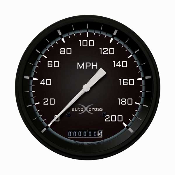 AX56GBLF - Classic Instruments AutoCross Gray Speedometer 200 MPH