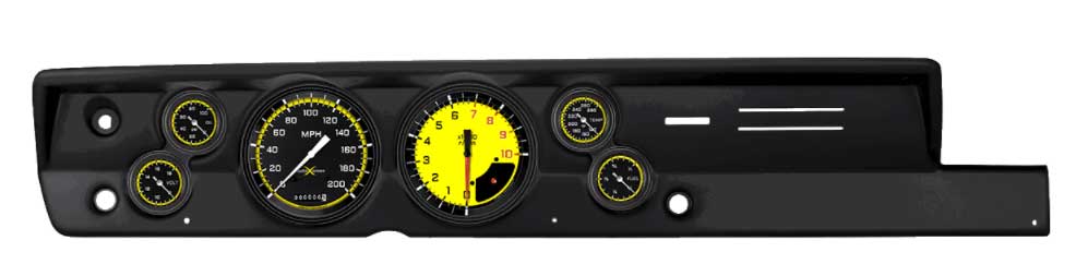 CDPB67AXY151 - Classic Instruments AutoCross Yellow 1967-69 Plymouth Barracuda Dash