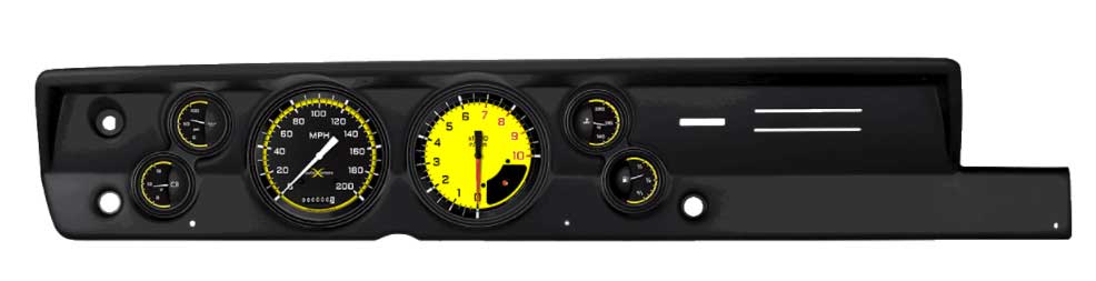 CDPB67AXY51 - Classic Instruments AutoCross Yellow 1967-69 Plymouth Barracuda Dash