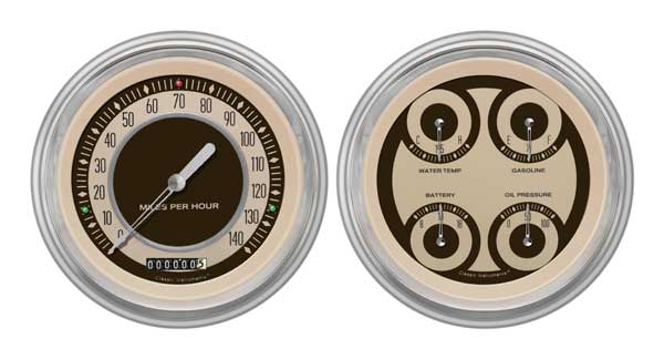 CH51NT52 - Classic Instruments 1951-52 Chevy Car Package Nostalgia VT Speedometer Quad
