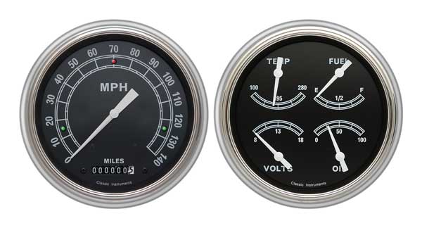 CH51TR52 - Classic Instruments 1951-52 Chevy Car Package Traditional Speedometer Quad