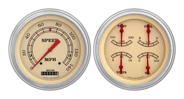 CH51VT52 - Classic Instruments 1951-52 Chevy Car Package Vintage Speedometer Quad