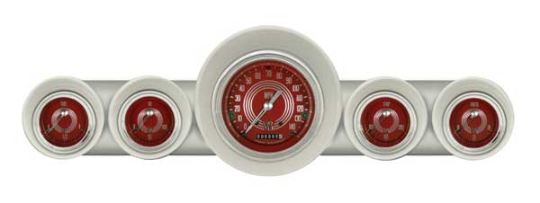 CH59V8RS54 - Classic Instruments 1959-60 Full Size Chevy Package V8 Red Steelie 140mph Speedometer