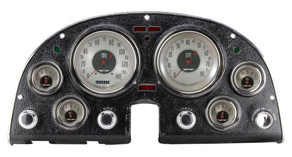 CO63AN - Classic Instruments '63-'67 Corvette Package All American Nickel Speedometer Tachometer Fuel Temperature Volts Oil Pressure Gauges