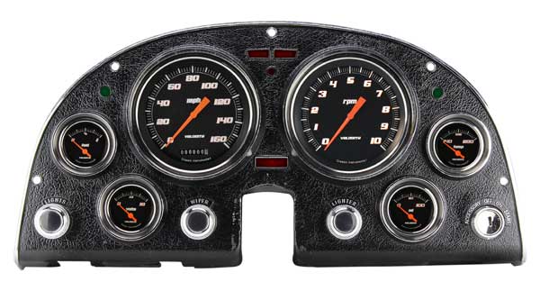 CO63VSB - Classic Instruments '63-'67 Corvette Package Velocity Black Speedometer Tachometer Fuel Temperature Volts Oil Pressure Gauges