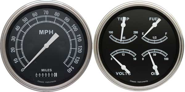 CT47TR52 - Classic Instruments 1947 -'53 Chevy Truck Package Traditional Speedometer QUAD