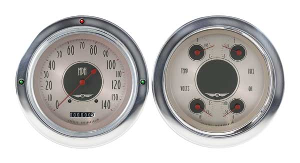 CT54AN52 - Classic Instruments 1954-55 Chevy Car Package All American Nickel Speedometer Quad