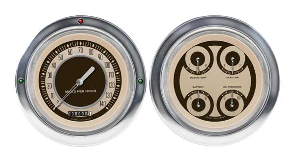 CT54NT52 - Classic Instruments 1954-55 Chevy Car Package Nostalgia VT Series Speedometer Quad