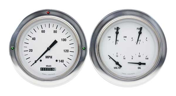 CT54WH52 - Classic Instruments 1954-55 Chevy Car Package White Hot Series Speedometer Quad