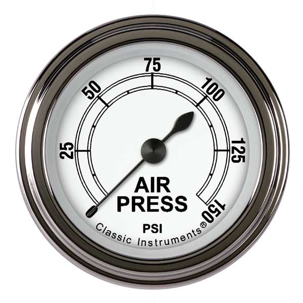 CW118SLF - Classic Instruments Classic White Air Pressure Gauge 150PSI