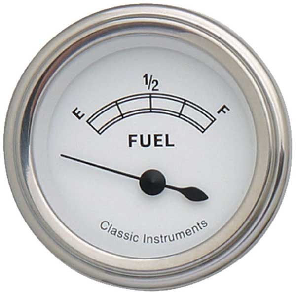 CW11SLF - Classic Instruments Classic White Fuel Gauge 75-10 ohm