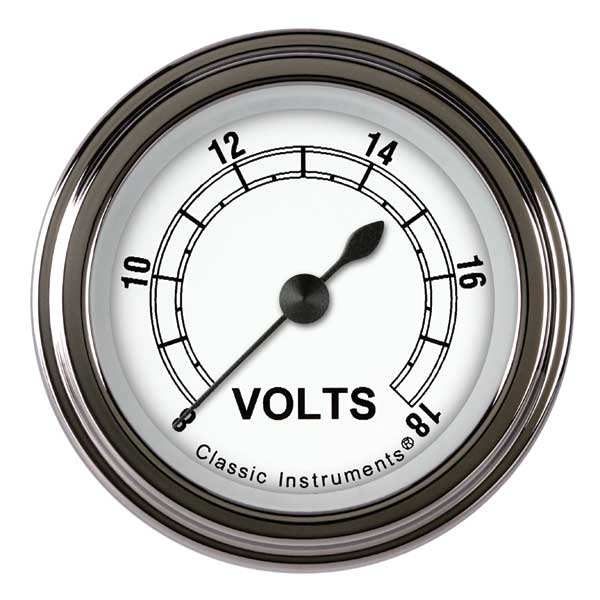 CW130SLF - Classic Instruments Classic White Volts Gauge